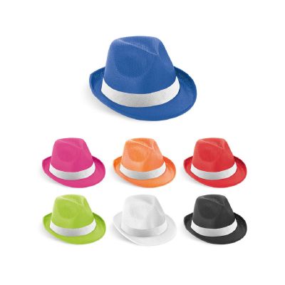 MANOLO POLI - Hat in PP with white polyester ribbon