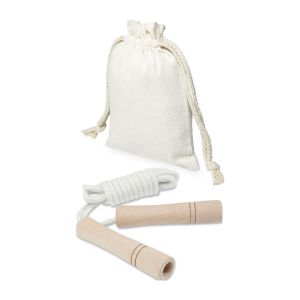 DENISE - wooden skipping rope in cotton pouch