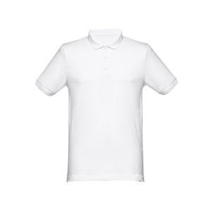 THC MONACO WH - Men's short-sleeved piqué polo shirt in 100% cotton