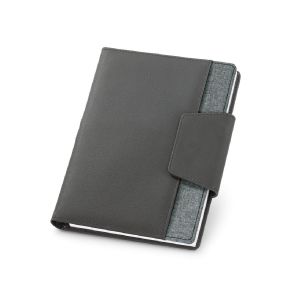 RUSSEL - PU and polyester fabric cover with A5 notebook with plain pages
