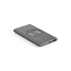 CASSINI - Power bank 4.000 mAh with 5W wireless charger in recycled aluminium (100% rAL)