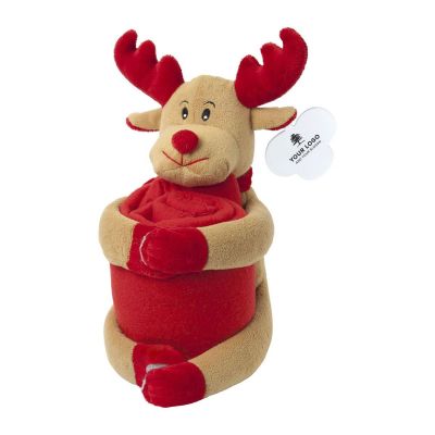 ANDREW - Christmas stuffed animal with blanket 