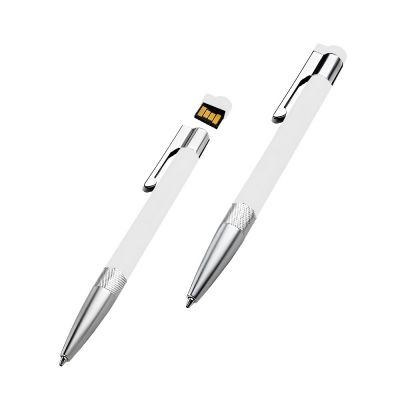 WHITE PEN USB - Pen with USB stick