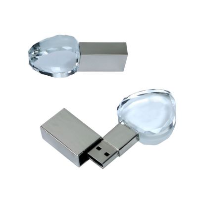 CRYSTAL HEART - Heart-shaped glass USB stick 