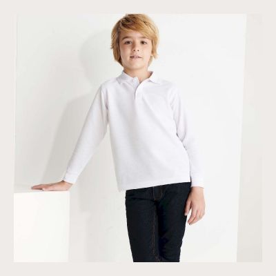 CARIBOU KIDS - Long-sleeve polo shirt with ribbed collar and cuffs