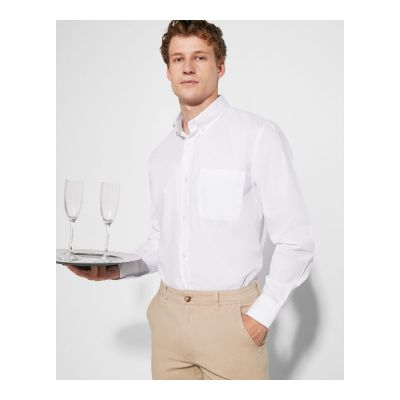 BATAVIA - Long-sleeve shirt with classic starched collar with 1 button