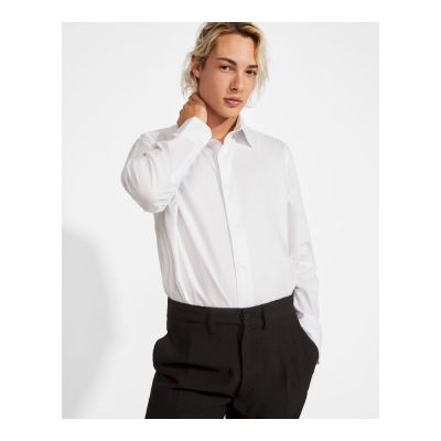 BATH - Stretchy long-sleeve shirt with interlined collar