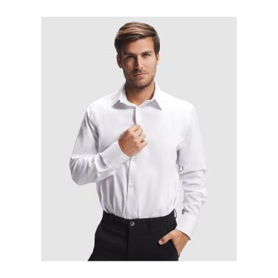 BATH - Stretchy long-sleeve shirt with interlined collar