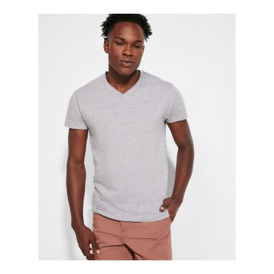 ANAHEIM - Tubular short-sleeve t-shirt with 2-layer v-neck