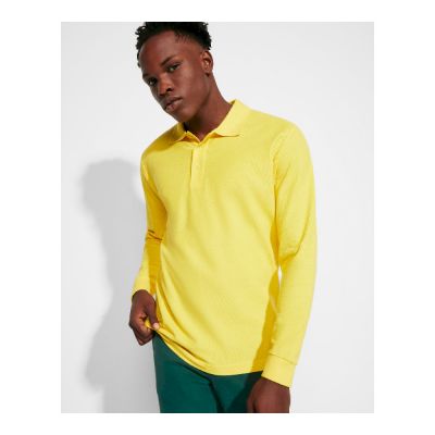 PLYMOUTH - Long-sleeve polo shirt with ribbed collar and cuffs