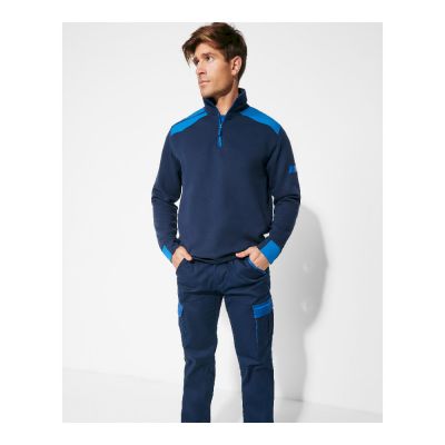 CODY - Half zip sweater in two-colour combination