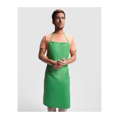BETHANY - Long apron with double front pocket and matching tie-straps