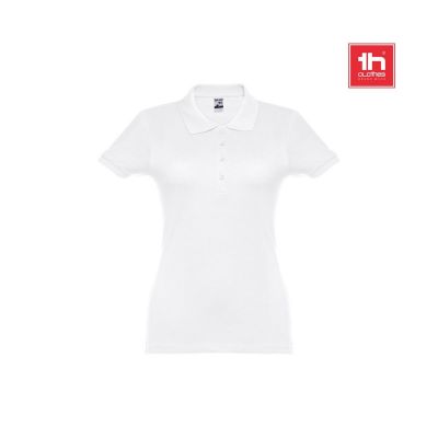 THC EVE WH - Short-sleeved fitted polo for women in 100% cotton