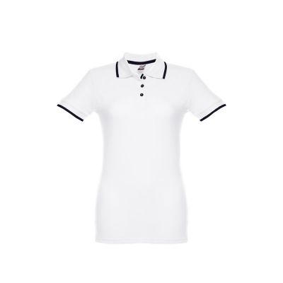 THC ROME WOMEN WH - Women's Polo Shirt with contrast colour trim and buttons