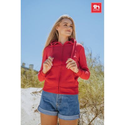 THC AMSTERDAM WOMEN - Women's hoodie in cotton and polyester with full zip
