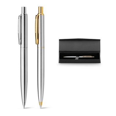 SILVERIO - Metal ball pen with shiny barrel and clip