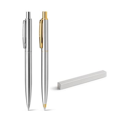 SILVERIO - Stainless steel ball pen with glossy body and clip