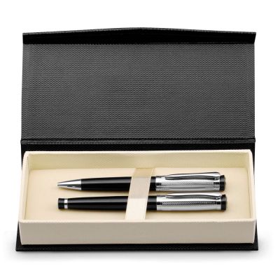 ORLANDO - Metal Rollerball and ballpoint pen set with clip