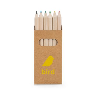 BIRD - Pencil box with 6 coloured pencils