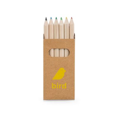 BIRD - Pencil box with 6 coloured pencils