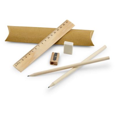RHOMBUS - School writing set: ruler, pencil, eraser and sharpener