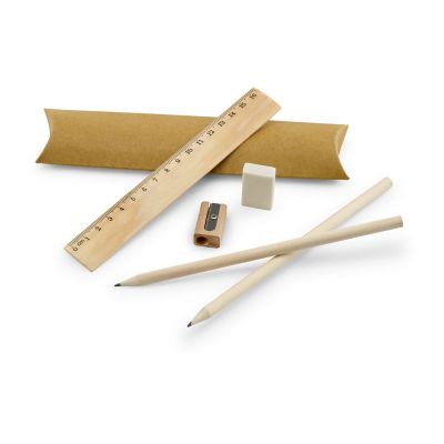 RHOMBUS - School writing set: ruler, pencil, eraser and sharpener