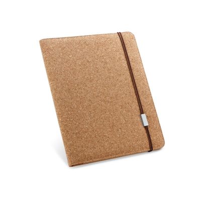 SERPA - A4 cork folder with a block of plain sheets