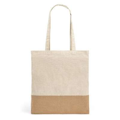MERCAT - 100% cotton bag (160 g/m²) with imitation jute details
