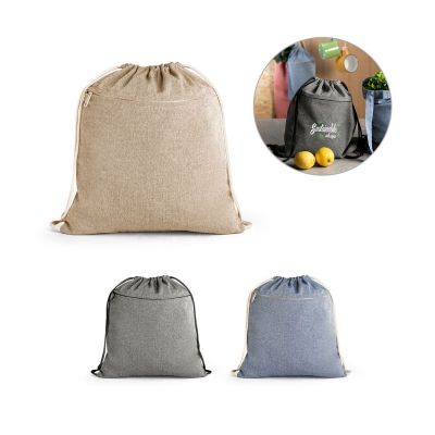 CHANCERY - Drawstring bag in recycled cotton (70%), polyester (30% rPET) (140 g/m²)