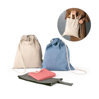 RISSANI - Drawstring backpack bag in recycled cotton (140 g/m²)