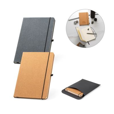 MATISSE - A5 notebook with rigid cover in leather (70% recycled) with lined sheets