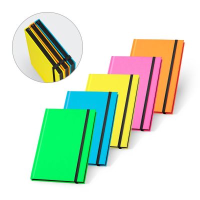 WATTERS - A5 notebook in fluorescent PU. Lined sheets