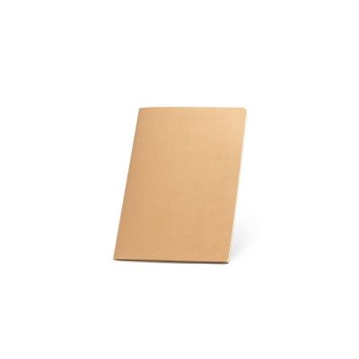 ALCOTT A5 - A5 notepad with Kraft paper cover (250 g/m²) and plain pages