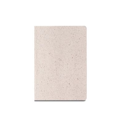 ORGANIC SEMI-RIGID - A5 notepad with semi-rigid cover made from organic elephant matter (95%)