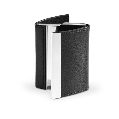 LONE - Double card holder in metal and PU