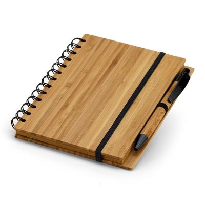 DICKENS A5 - B6 spiral notebook in bamboo with recycled paper