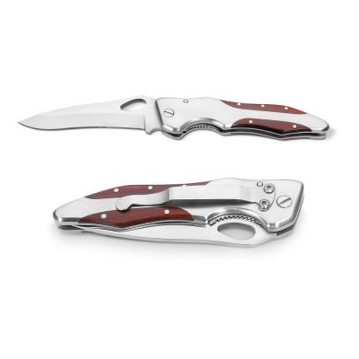 LAWRENCE  - Pocket knife in stainless steel and wood