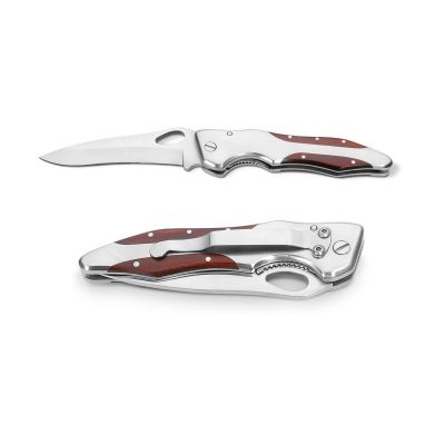 LAWRENCE  - Pocket knife in stainless steel and wood
