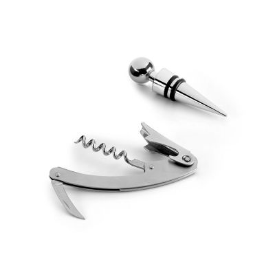 BARREL - Zinc and stainless steel wine set