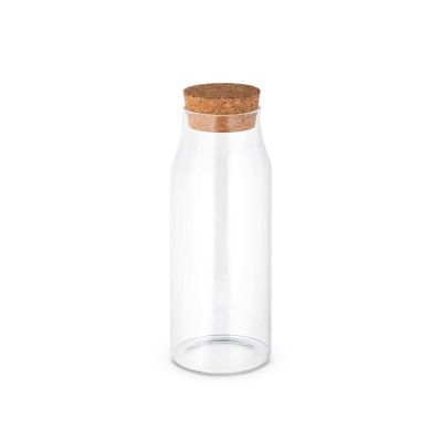 JASMIN 1000 - Borosilicate glass bottle with cork lid 1 litre