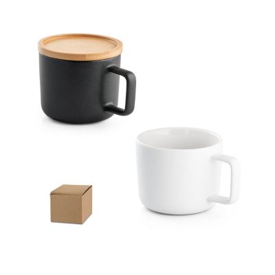 FANGIO - 230 mL ceramic mug with lid and bamboo base