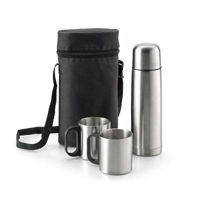 DURANT - Stainless steel thermos and mugs set