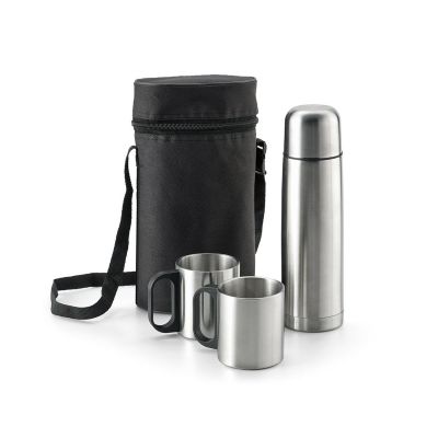 DURANT - Stainless steel thermos and mugs set