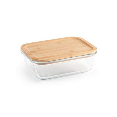 PORTOBELLO - Hermetic box in borosilicate glass and bamboo lid 1000 mL