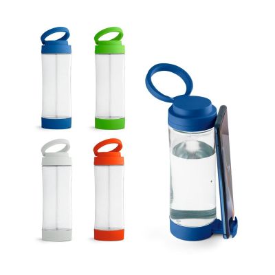 QUINTANA - Glass sports bottle with PP cap 390 mL