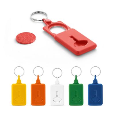 BUS - Coin-shaped keyring for supermarket trolley
