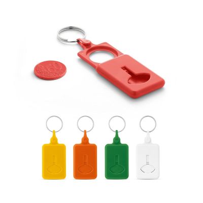 BUS - Coin-shaped keyring for supermarket trolley