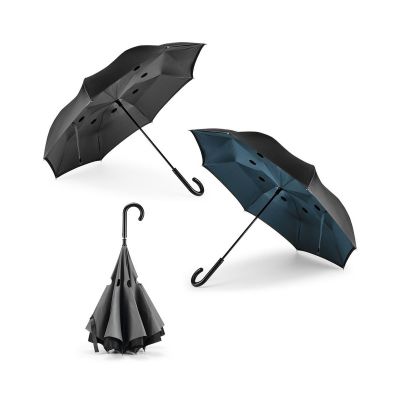 ANGELA - 190T pongee reversible folding umbrella