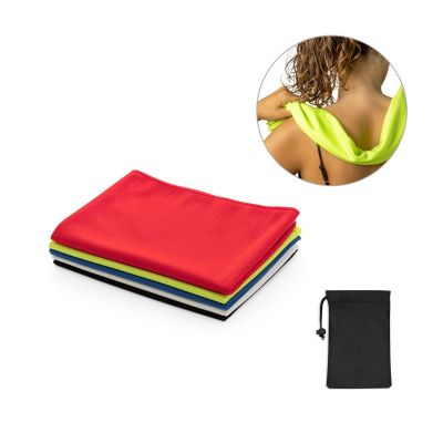 BERNAL - rPET sports towel with non-woven pouch