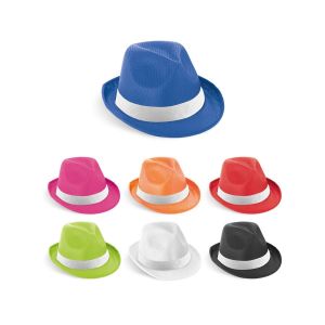 MANOLO POLI - Hat in PP with white polyester ribbon